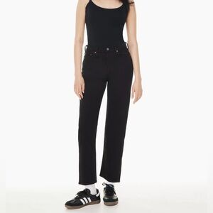 Levi's Wedgie Straight Leg High-Waisted Denim Jeans Black Dark Wash W25 L26